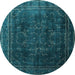 Round Persian Light Blue Traditional Rug, tr4262lblu