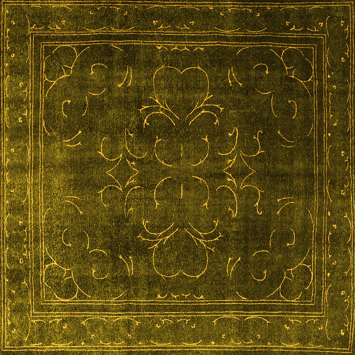 Square Persian Yellow Traditional Rug, tr4262yw