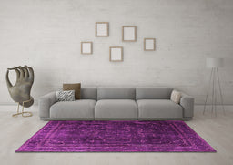 Machine Washable Persian Pink Traditional Rug in a Living Room, wshtr4262pnk