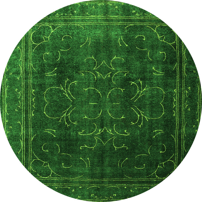Square Persian Green Traditional Rug, tr4262grn