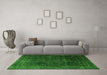 Machine Washable Persian Green Traditional Area Rugs in a Living Room,, wshtr4262grn