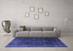 Machine Washable Persian Blue Traditional Rug in a Living Room, wshtr4262blu