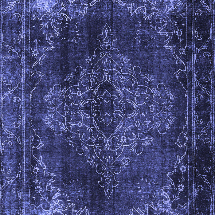 Machine Washable Persian Blue Traditional Rug, wshtr4263blu