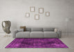 Machine Washable Persian Pink Traditional Rug in a Living Room, wshtr4263pnk