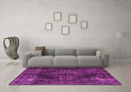 Machine Washable Persian Pink Traditional Rug in a Living Room, wshtr4263pnk