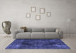 Machine Washable Persian Blue Traditional Rug in a Living Room, wshtr4263blu