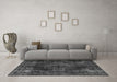 Machine Washable Persian Gray Traditional Rug in a Living Room,, wshtr4263gry