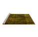 Sideview of Machine Washable Persian Yellow Traditional Rug, wshtr4263yw