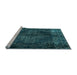 Sideview of Machine Washable Persian Light Blue Traditional Rug, wshtr4263lblu