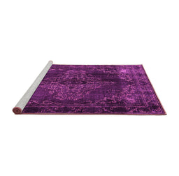 Sideview of Machine Washable Persian Pink Traditional Rug, wshtr4263pnk