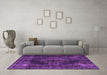 Machine Washable Persian Purple Traditional Area Rugs in a Living Room, wshtr4263pur