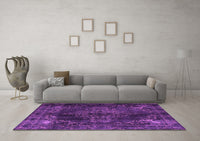 Machine Washable Persian Purple Traditional Rug, wshtr4263pur