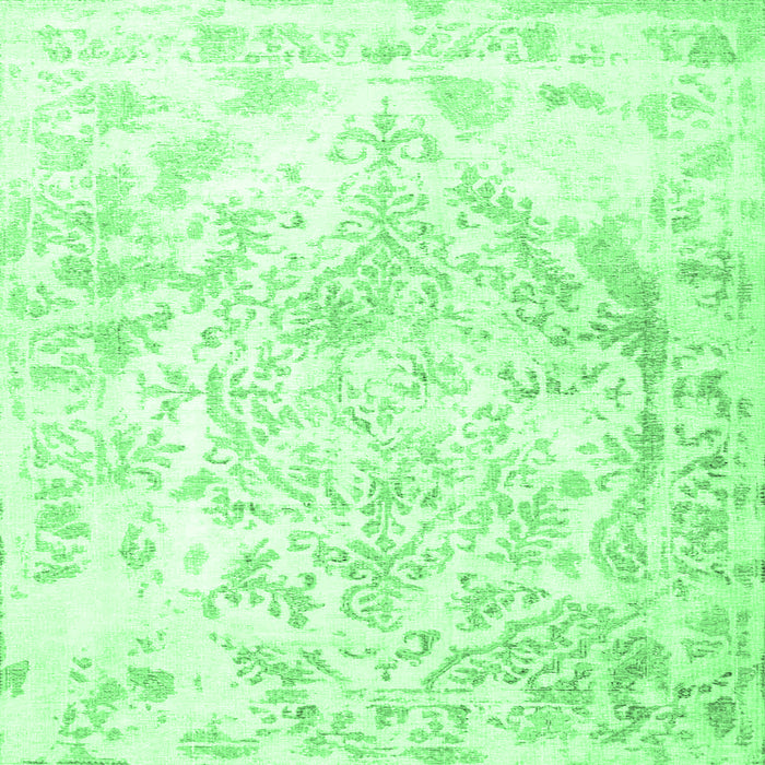 Square Persian Emerald Green Traditional Rug, tr4264emgrn