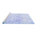 Sideview of Machine Washable Persian Blue Traditional Rug, wshtr4264blu