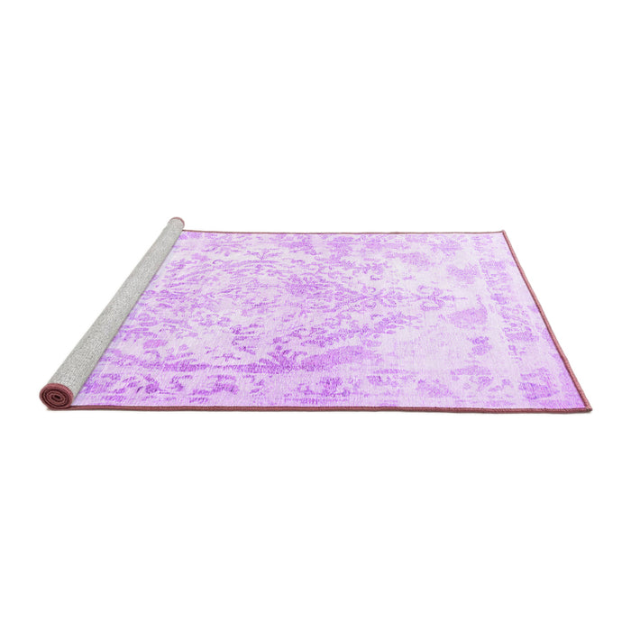 Sideview of Machine Washable Persian Purple Traditional Area Rugs, wshtr4264pur