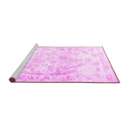 Sideview of Machine Washable Persian Pink Traditional Rug, wshtr4264pnk