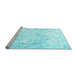 Sideview of Machine Washable Persian Light Blue Traditional Rug, wshtr4264lblu