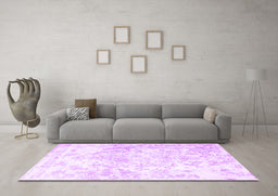 Machine Washable Persian Purple Traditional Area Rugs in a Living Room, wshtr4264pur