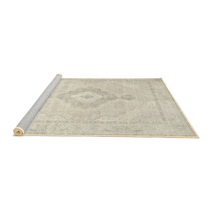 Sideview of Machine Washable Traditional Tan Brown Rug, wshtr4265
