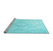 Sideview of Machine Washable Persian Light Blue Traditional Rug, wshtr4265lblu