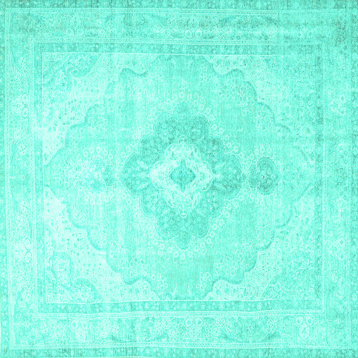 Square Persian Turquoise Traditional Rug, tr4265turq