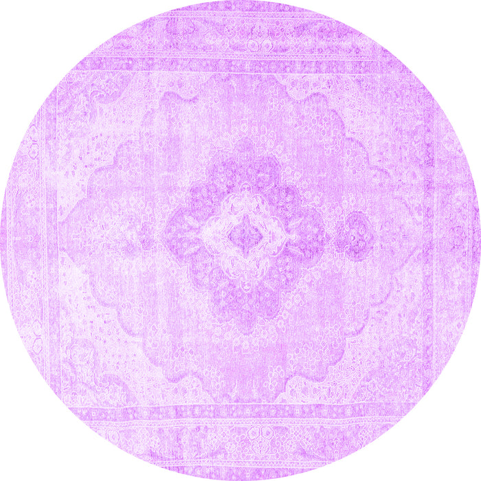 Round Persian Purple Traditional Rug, tr4265pur
