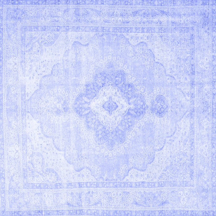 Square Machine Washable Persian Blue Traditional Rug, wshtr4265blu