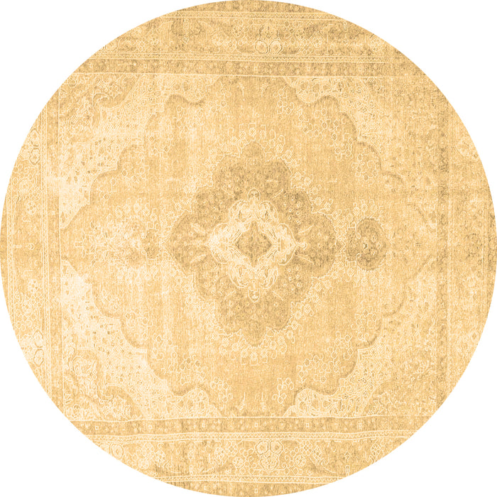 Round Persian Brown Traditional Rug, tr4265brn