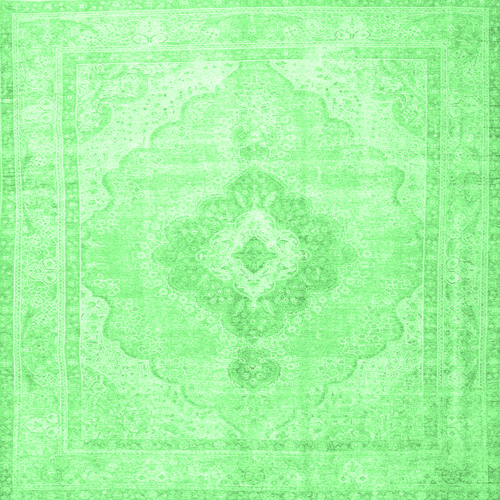 Square Persian Emerald Green Traditional Rug, tr4265emgrn