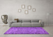 Machine Washable Persian Purple Traditional Area Rugs in a Living Room, wshtr4266pur