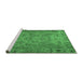 Sideview of Machine Washable Persian Emerald Green Traditional Area Rugs, wshtr4266emgrn