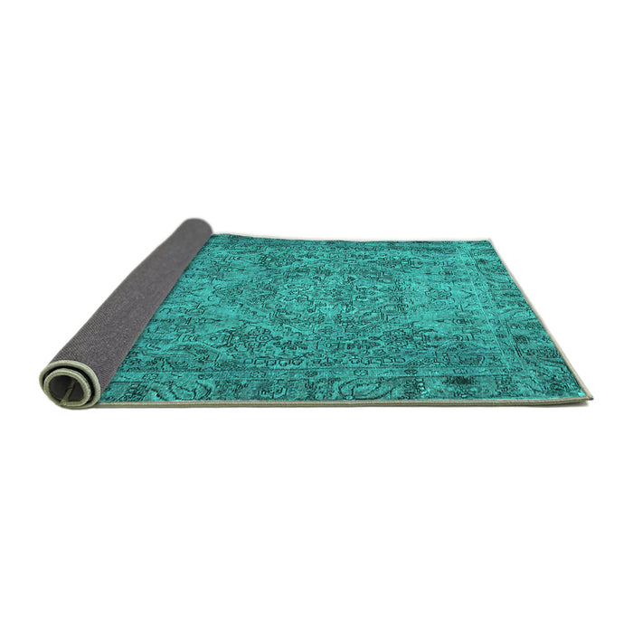 Sideview of Persian Turquoise Traditional Rug, tr4266turq