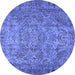 Round Persian Blue Traditional Rug, tr4266blu