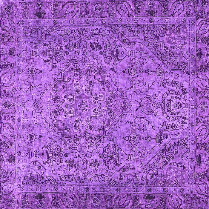 Square Machine Washable Persian Purple Traditional Area Rugs, wshtr4266pur