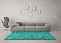 Machine Washable Persian Turquoise Traditional Rug, wshtr4266turq