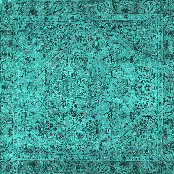 Square Persian Turquoise Traditional Rug, tr4266turq