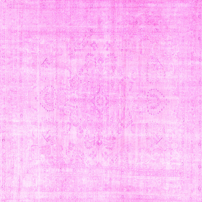 Square Machine Washable Persian Pink Traditional Rug, wshtr4267pnk
