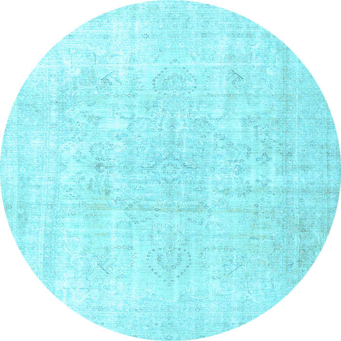 Round Persian Light Blue Traditional Rug, tr4267lblu
