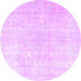 Round Persian Purple Traditional Rug, tr4267pur