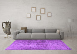Machine Washable Persian Purple Traditional Area Rugs in a Living Room, wshtr4268pur