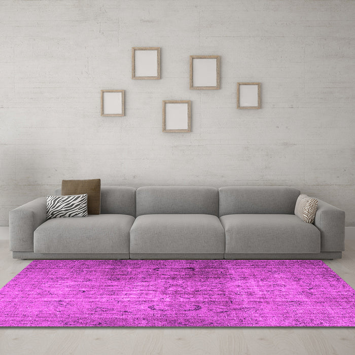 Machine Washable Persian Pink Traditional Rug in a Living Room, wshtr4268pnk
