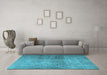 Machine Washable Persian Light Blue Traditional Rug in a Living Room, wshtr4268lblu