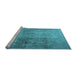 Sideview of Machine Washable Persian Light Blue Traditional Rug, wshtr4268lblu