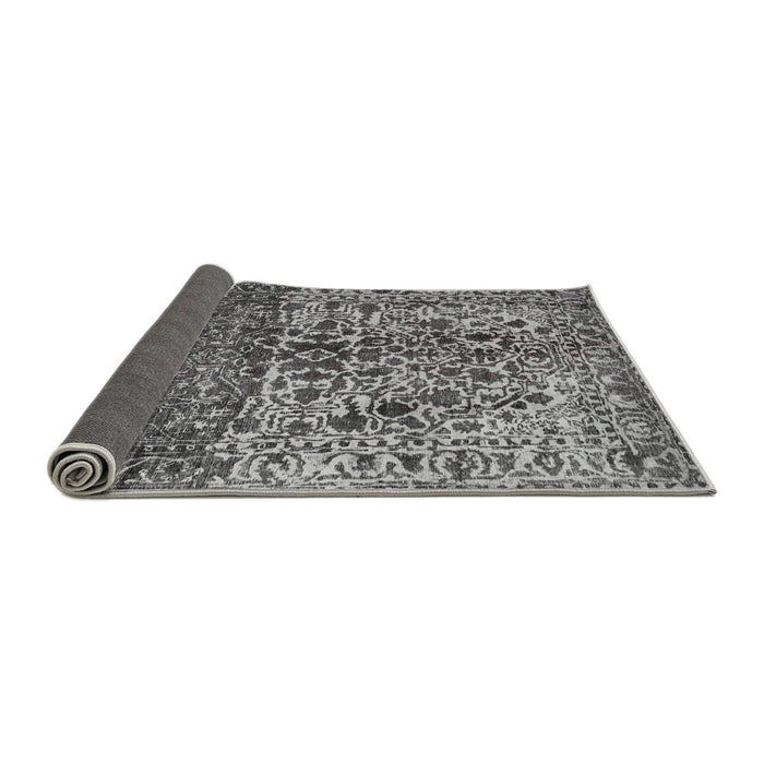 Sideview of Traditional Dark Gray Persian Rug, tr4269
