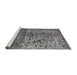 Sideview of Machine Washable Traditional Dark Gray Rug, wshtr4269