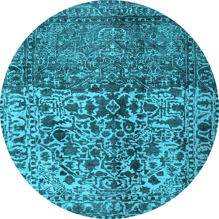 Round Persian Light Blue Traditional Rug, tr4269lblu