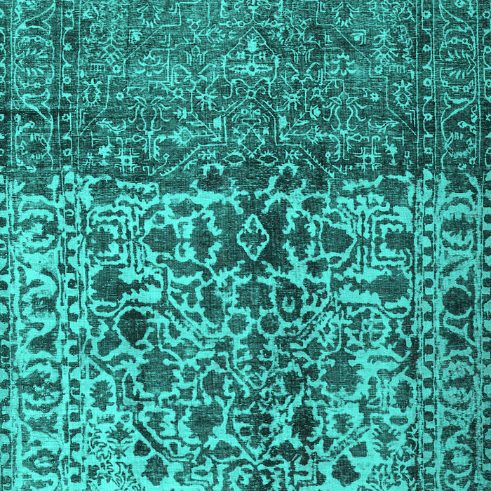 Machine Washable Persian Turquoise Traditional Area Rugs, wshtr4269turq