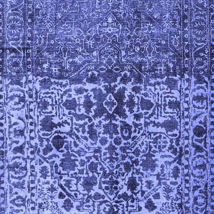Machine Washable Persian Blue Traditional Rug, wshtr4269blu