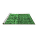 Sideview of Machine Washable Persian Emerald Green Traditional Area Rugs, wshtr4269emgrn