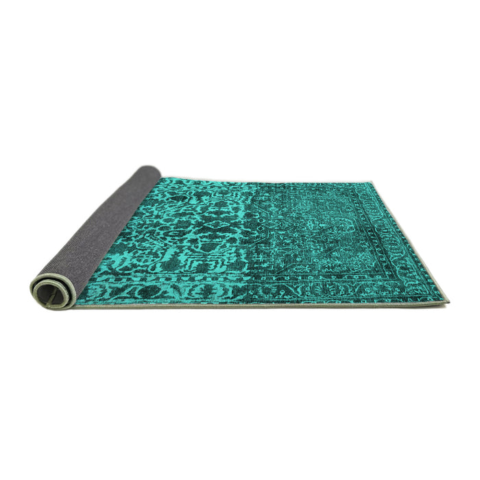 Sideview of Persian Turquoise Traditional Rug, tr4269turq
